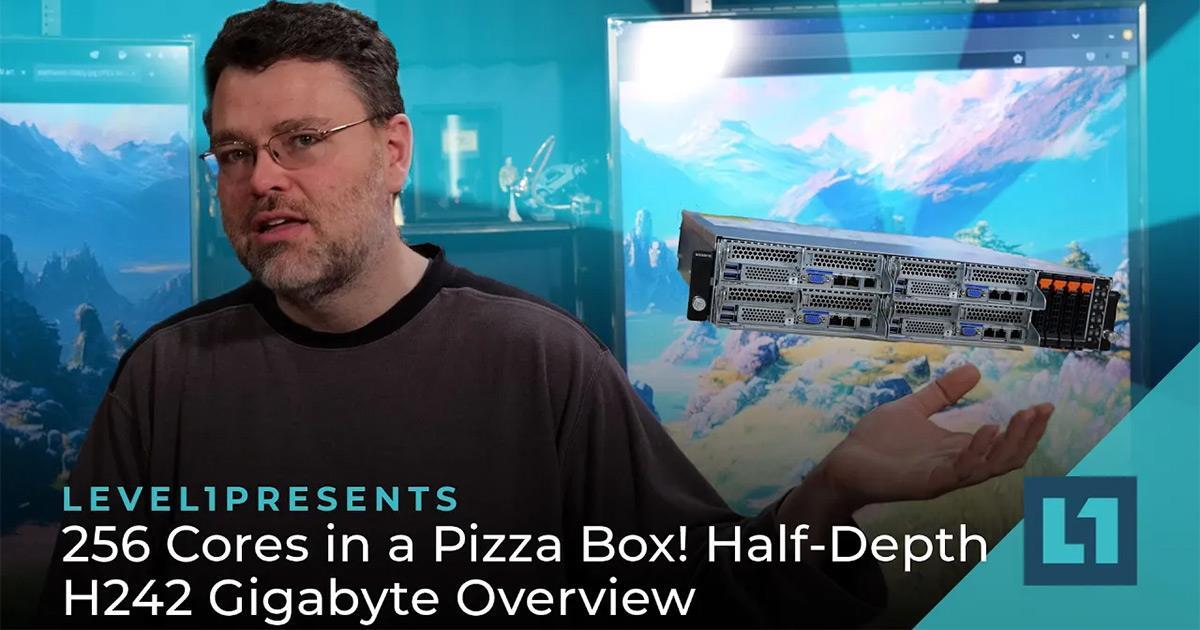 256 Cores in a Pizza Box! Half-Depth H242 Gigabyte Overview
