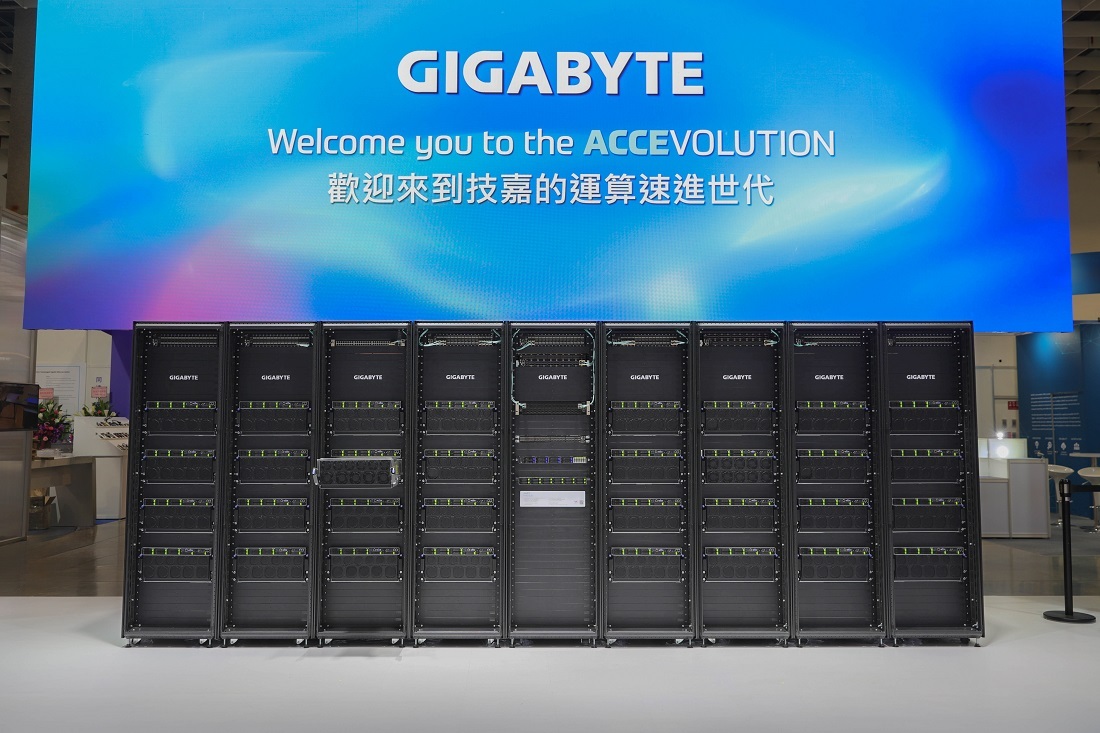 The GIGAPOD took center stage at COMPUTEX 2024. The nine racks contain 32 GPU Servers housing hundreds of advanced GPUs linked through blazing-fast interconnections, allowing them to compute as a single cohesive unit and tackle the most demanding AI workloads.