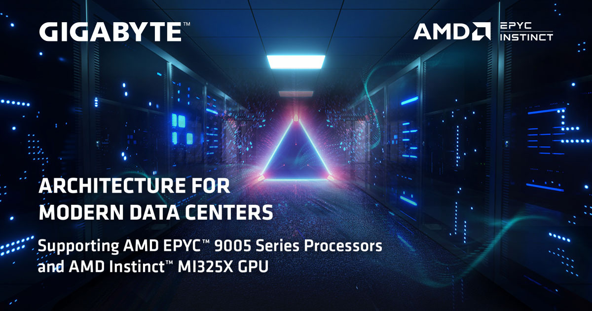GIGABYTE veröffentlicht Server zur Beschleunigung von KI und LLMs mit AMD EPYC™ 9005 Prozessoren und AMD Instinct™ MI325X GPUs