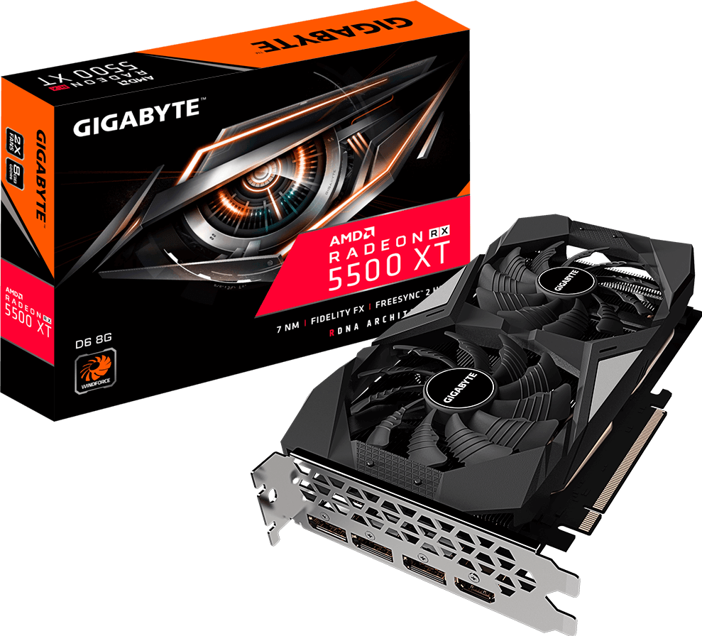 Placas de Vídeo - Radeon™ RX 5500 XT D6 8G