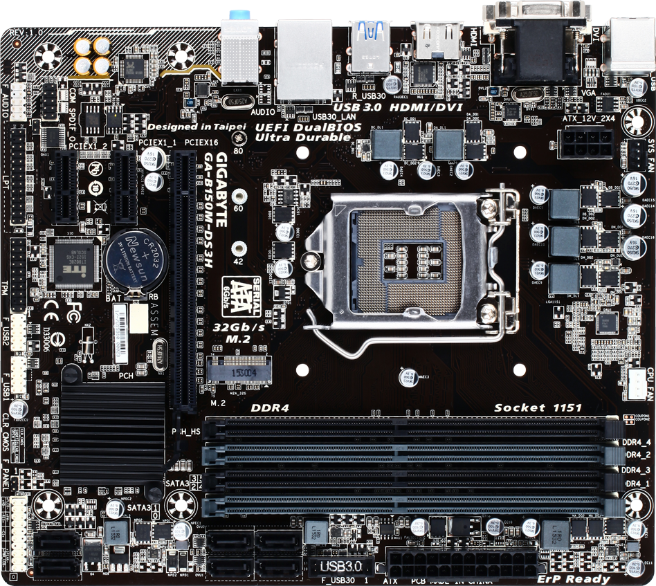 GA-B150M-DS3H (Rev. 1.0) Motherboard Specifications - GIGABYTE U.S.A.