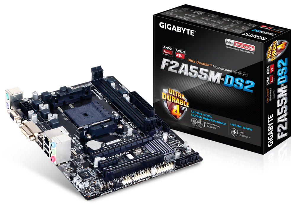 未使用に近い GIGABYTE GA-F2A55M-DS2マザーボード FM2 A55 Micro ATX-