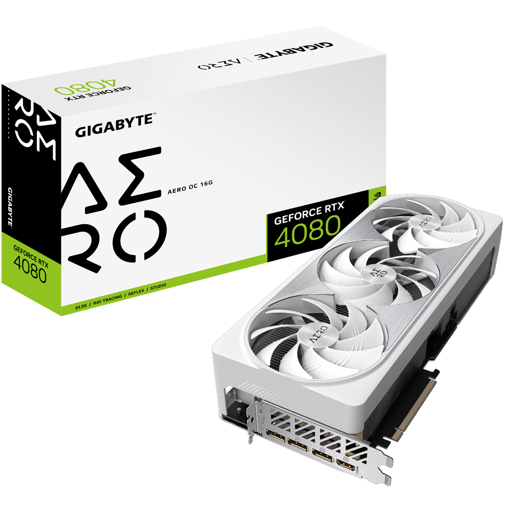 Gigabyte RTX 4080 16GB AERO OC GDDR6X Graphics White NVIDIA RTX 40