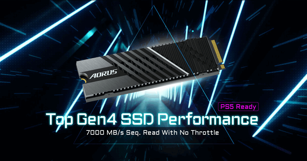 وحدة التخزين AORUS Gen4 7000s متوافقة للعمل مع اجهزة PS5