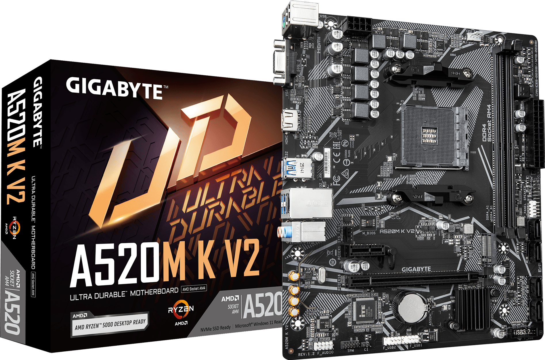 【BIOS確認済】Ryzen5 3600+A520M+DDR4 16GB セット A520M K V2 (Rev. 1.2) Motherboard - GIGABYTE Global
