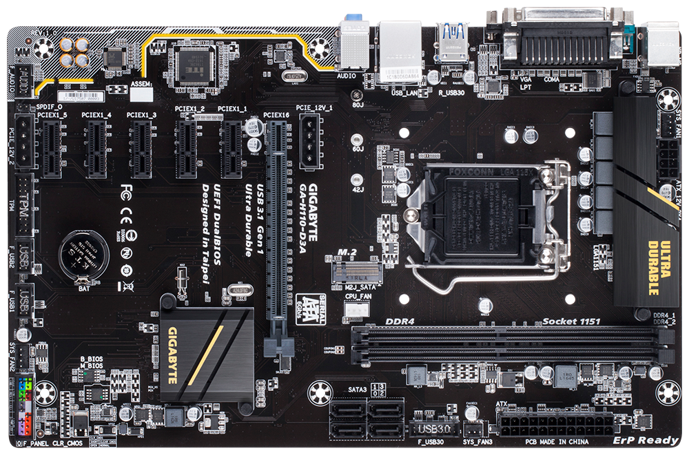 Core i7-6700 + GA-H110-D3A マザボセット GA-H110-D3A｜AORUS - ギガバイト 日本