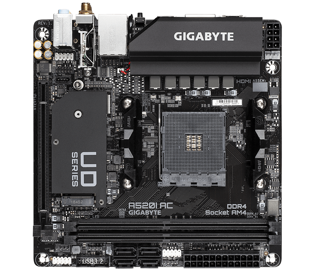 Gigabyte A520I AC (AM4) ITX Motherboard – DynaQuest PC