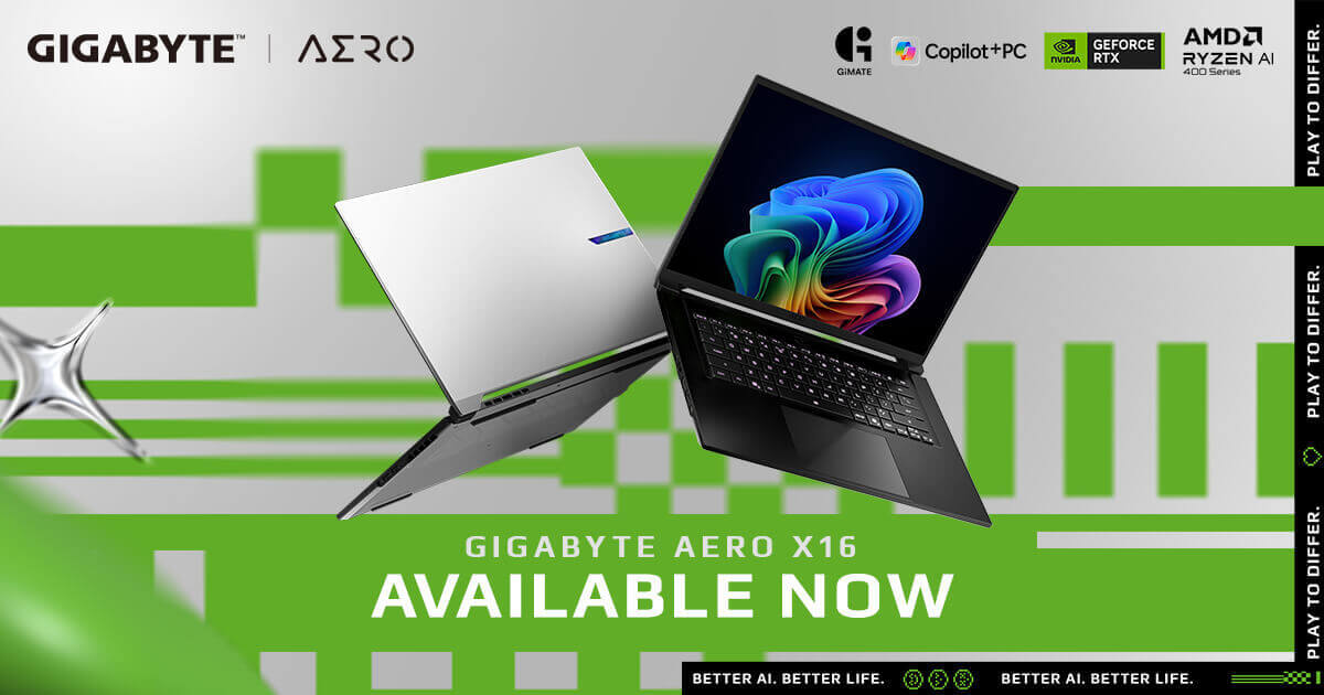 GIGABYTE представляет AERO X16 — ультратонкий Copilot+ ПК на базе ИИ нового поколения