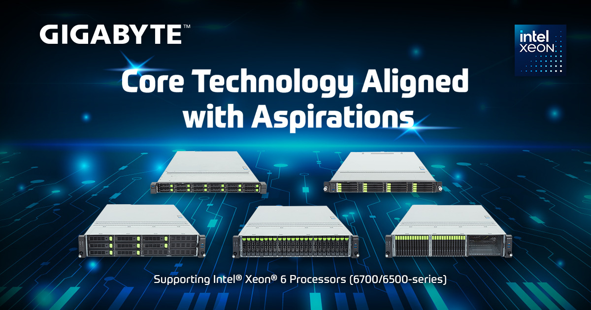Giga Computing lance de nouveaux serveurs utilisant les processeurs Intel Xeon 6700 et 6500 et propose des mises à jour pour les serveurs utilisant la série Intel Xeon 6300