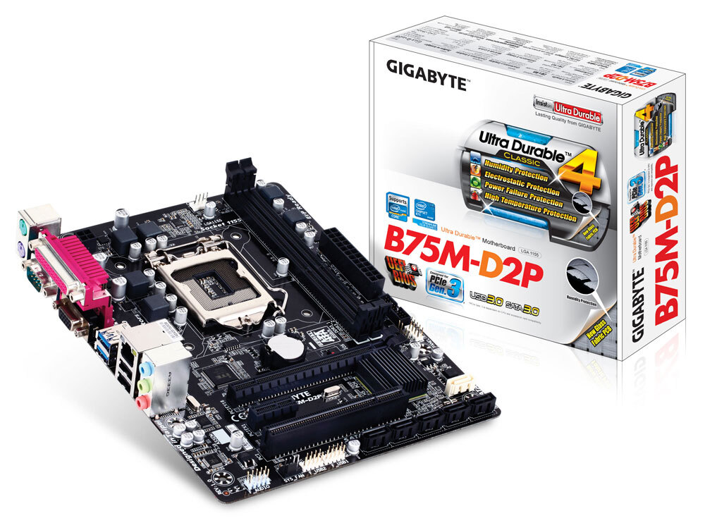 美品 GIGABYTE GA-B75M-D2P【 Micro ATXマザーボード 】Intel B75 LGA