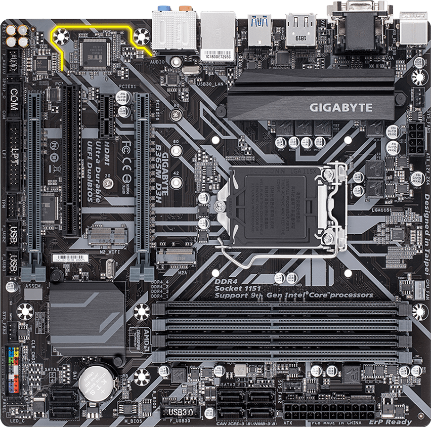 B365M D3H (Rev. 1.0) Motherboard Specifications - GIGABYTE Global
