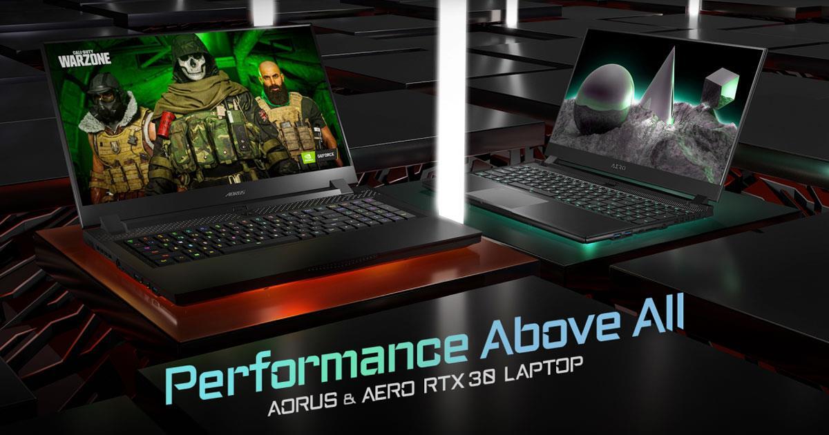 GIGABYTE dévoile une nouvelle gamme d'ordinateurs portables équipés de GPU NVIDIA GeForce RTX 30