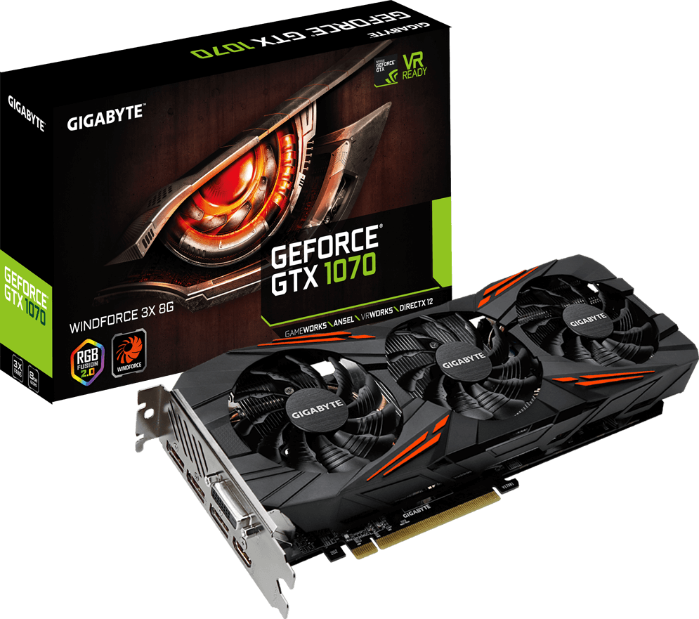 كروت الجرافيك - GeForce® GTX 1070 WINDFORCE 3X 8G