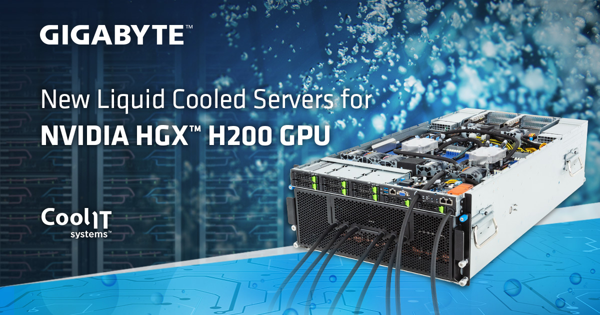 GIGABYTE Announces New Liquid-Cooled Solutions for NVIDIA HGX™ H200 to Achieve Higher Energy Efficiency in Supercomputing Clusters