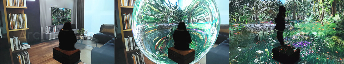 There's no need for a VR headset or any other wearable device; 3D images can be projected before you, as large as life. (Images provided by ArchiFiction)
