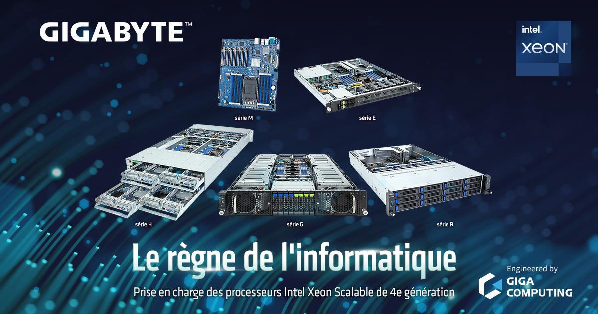 Giga Computing annonce sa gamme de serveurs GIGABYTE dédiée aux processeurs Intel Xeon Scalable de 4e génération