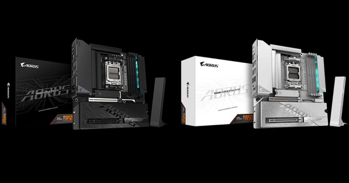 AORUS B850 MicroATX STEALTH
背面配線マザーボード 2 モデル発売
