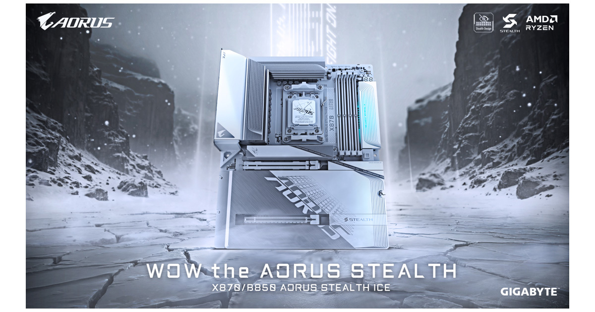 GIGABYTE X870 / B850 AORUS STEALTH ICE 背面配線用マザーボードを
