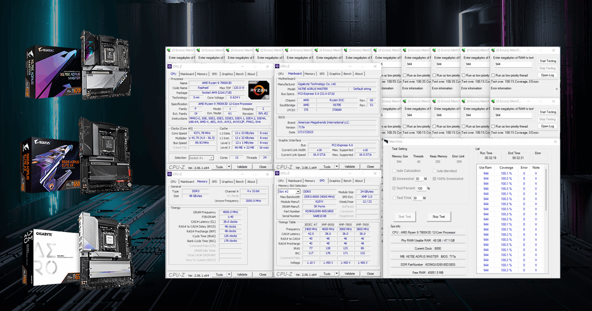 Avance importante en DDR5 XMP 8000 con la última BIOS en las placas base GIGABYTE X670 & B650