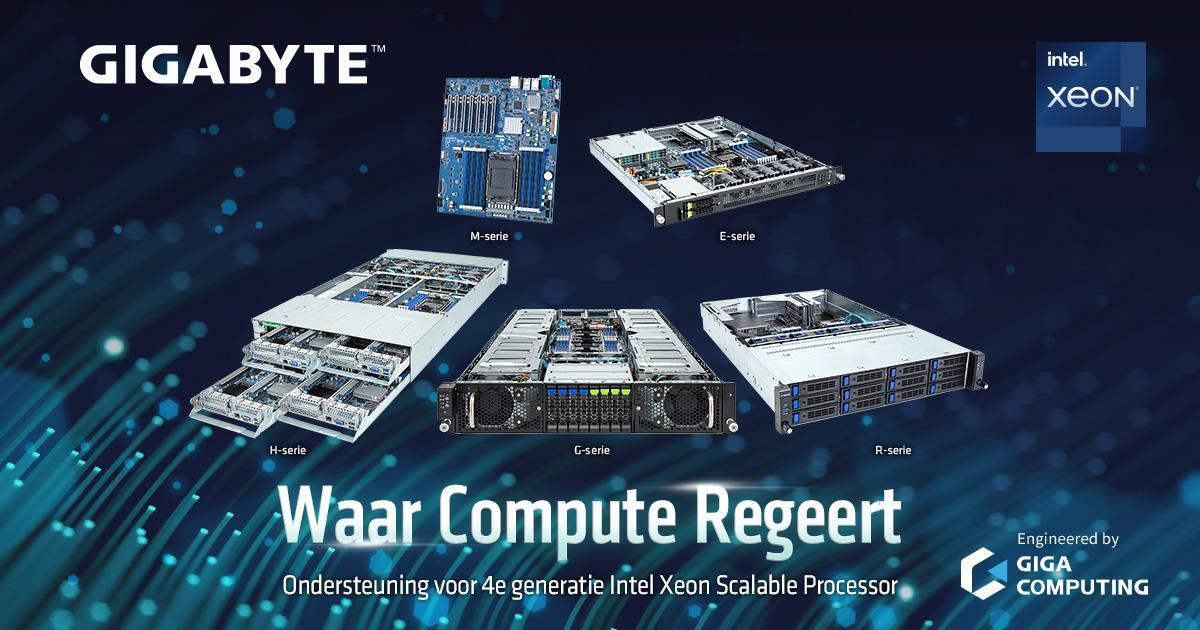 Giga Computing kondigt haar GIGABYTE Server Portfolio aan voor de 4e generatie Intel Xeon Scalable Processor