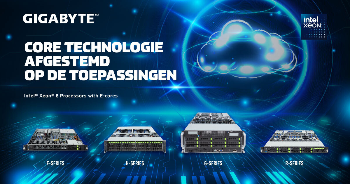 GIGABYTE lanceert cloud-scale oplossingen voor Intel<sup>®</sup> Xeon<sup>®</sup> 6-processors