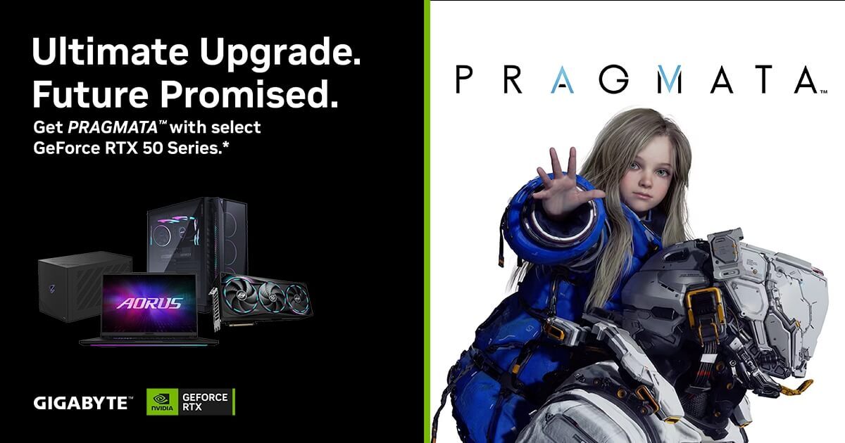 技嘉與 NVIDIA 合作推出 GeForce RTX™ 50 系列與
《PRAGMATA™》遊戲套裝　提升沉浸遊戲體驗