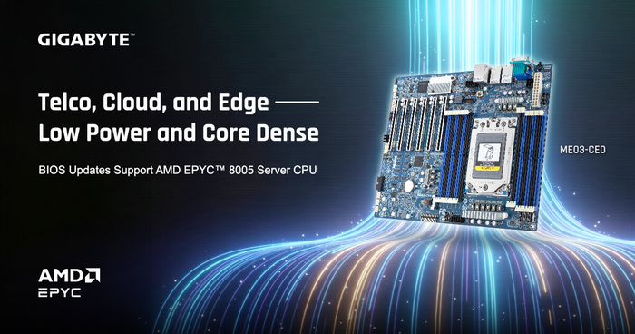 Giga Computing Enhances Telco/Edge and Cloud Storage Solutions with AMD EPYC™ 8005 Server CPU